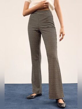 Sanctuary Anthropologie Filmore brown houndstooth Flare Pants